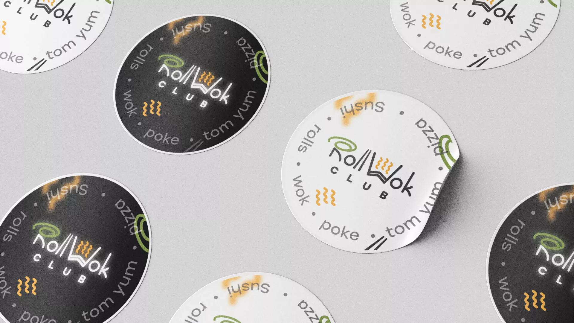 Разработка наклеек для суши-бара «Roll Wok Club» в Усмани